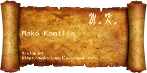 Makó Kamilla névjegykártya