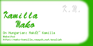 kamilla mako business card